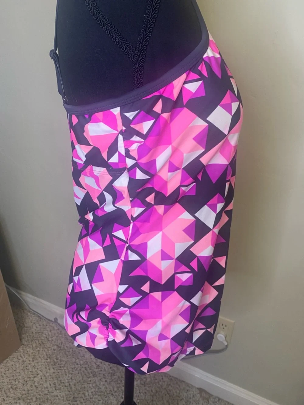 Go Gossip Triangle Print Swim Top - Picture 3 of 5